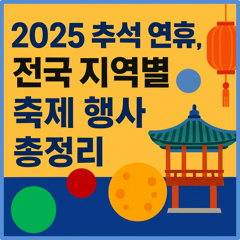 2025년 추석 연휴 전국 지역별 축제와 행사를 소개하는 블로그 썸네일