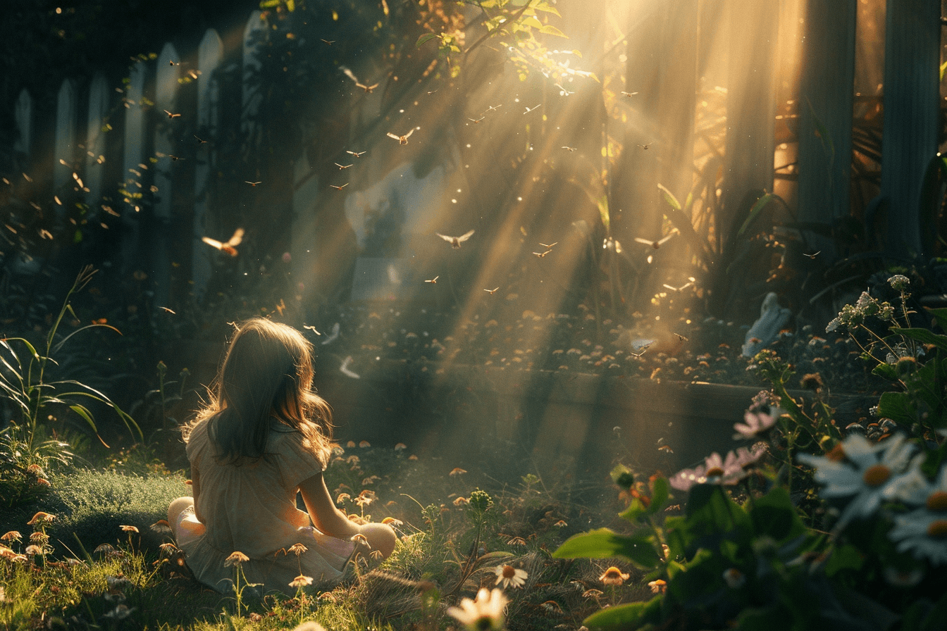 수-많은-곤충들을-바라보고-있는-소녀