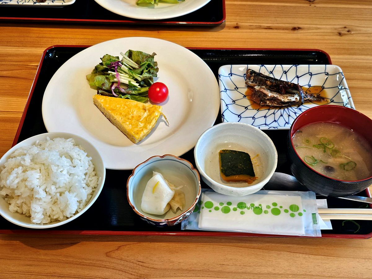 Japanese style breakfast served at Tamaki Ryokan