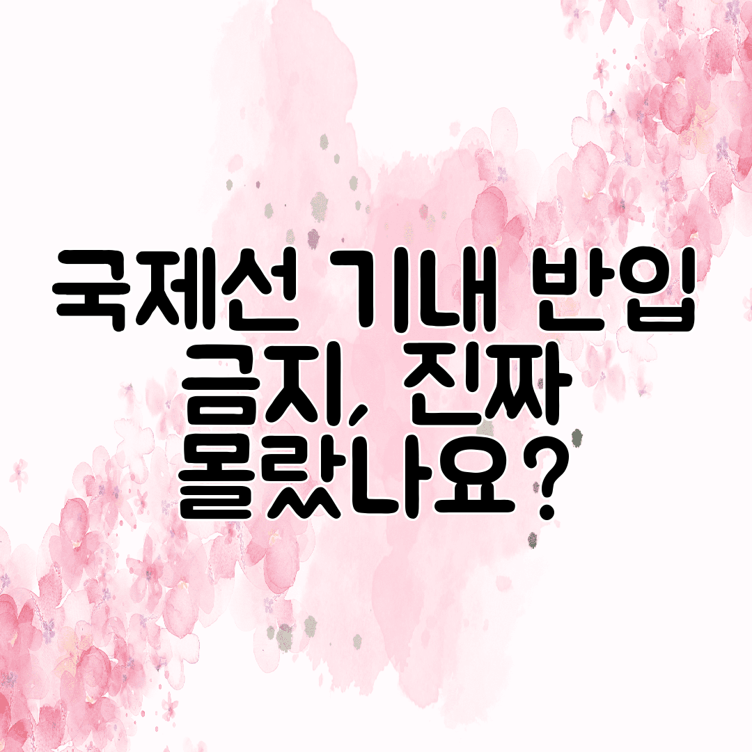 국제선 기내 반입 금지, 진짜 몰랐나요