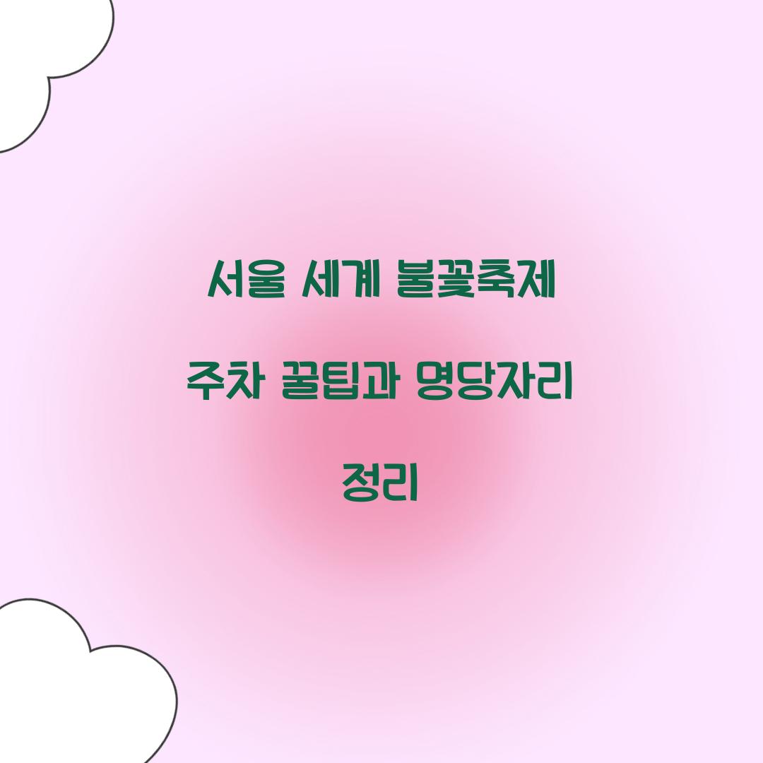 서울 세계 불꽃축제 주차