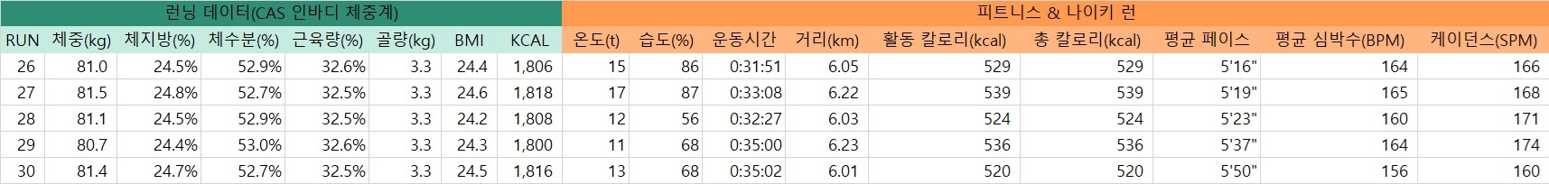 RUN 26-30 DATA