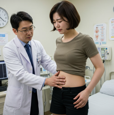 복부 근육 또는 흉막 문제