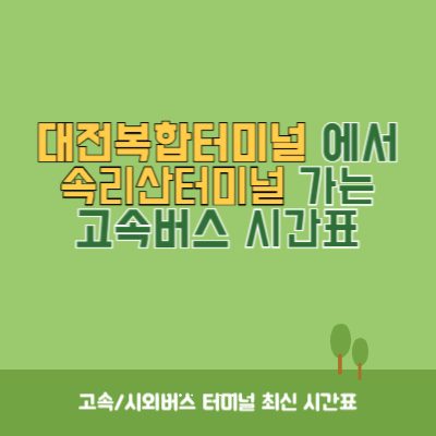 대전복합터미널에서 속리산터미널 가는 고속버스 시간표 최신정보