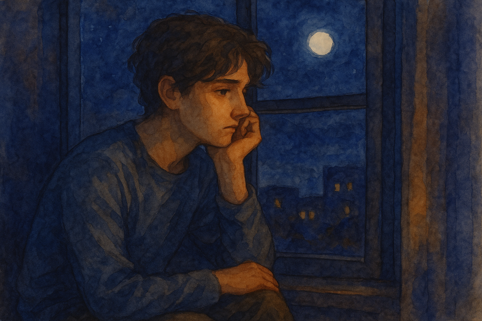 창가에서의 고요한 밤