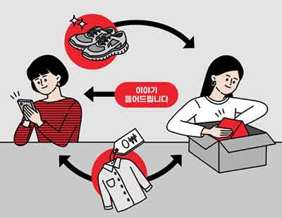 중고거래 앱으로 에눌 요청하는 그림