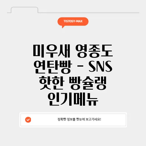 미우새 영종도 연탄빵 - SNS 핫한 빵슐랭 인기메뉴