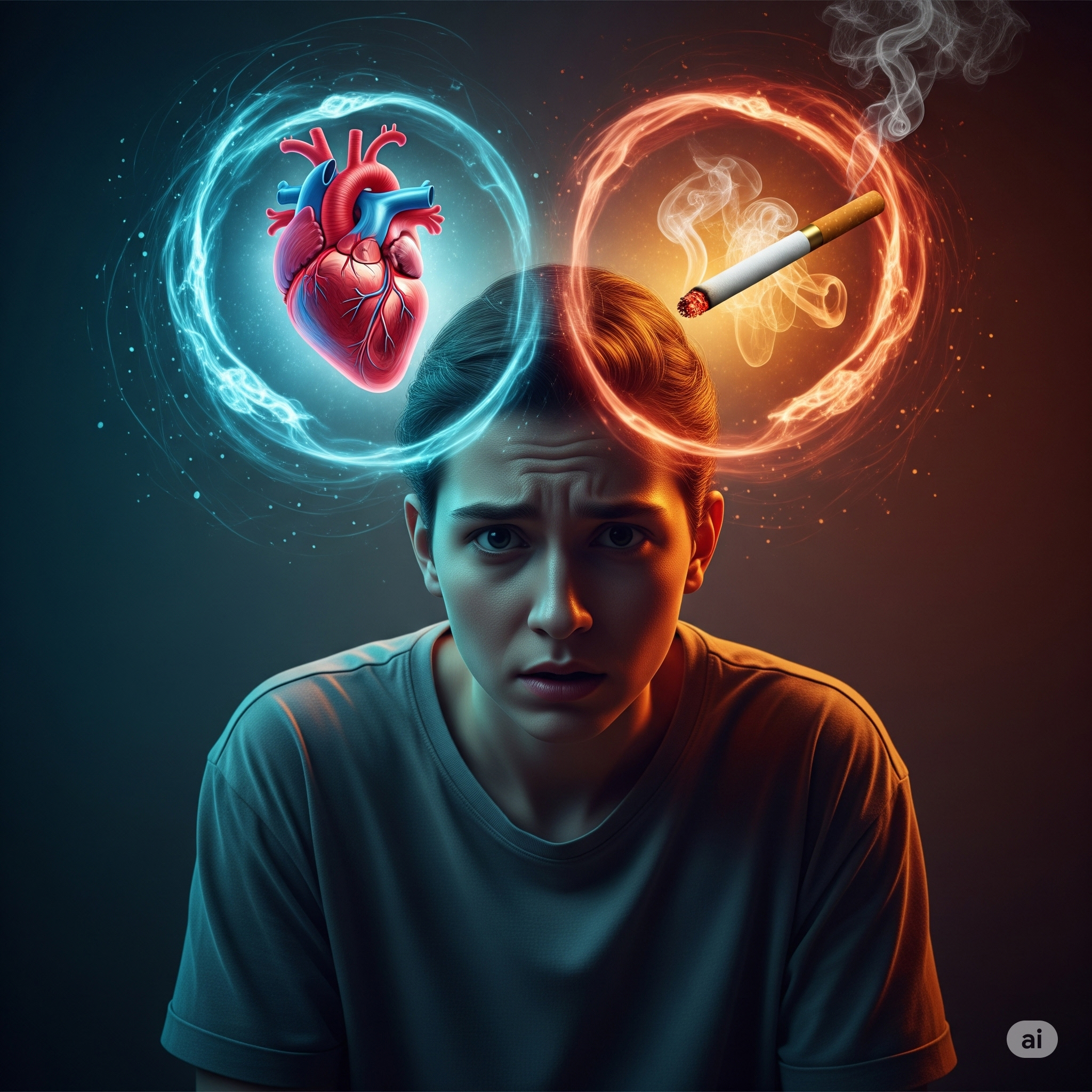 담배를 피고 싶은 욕망과 건강을 지켜야 한다는 생각이 불일치되어 심리적인 불편함을 느끼는 남성