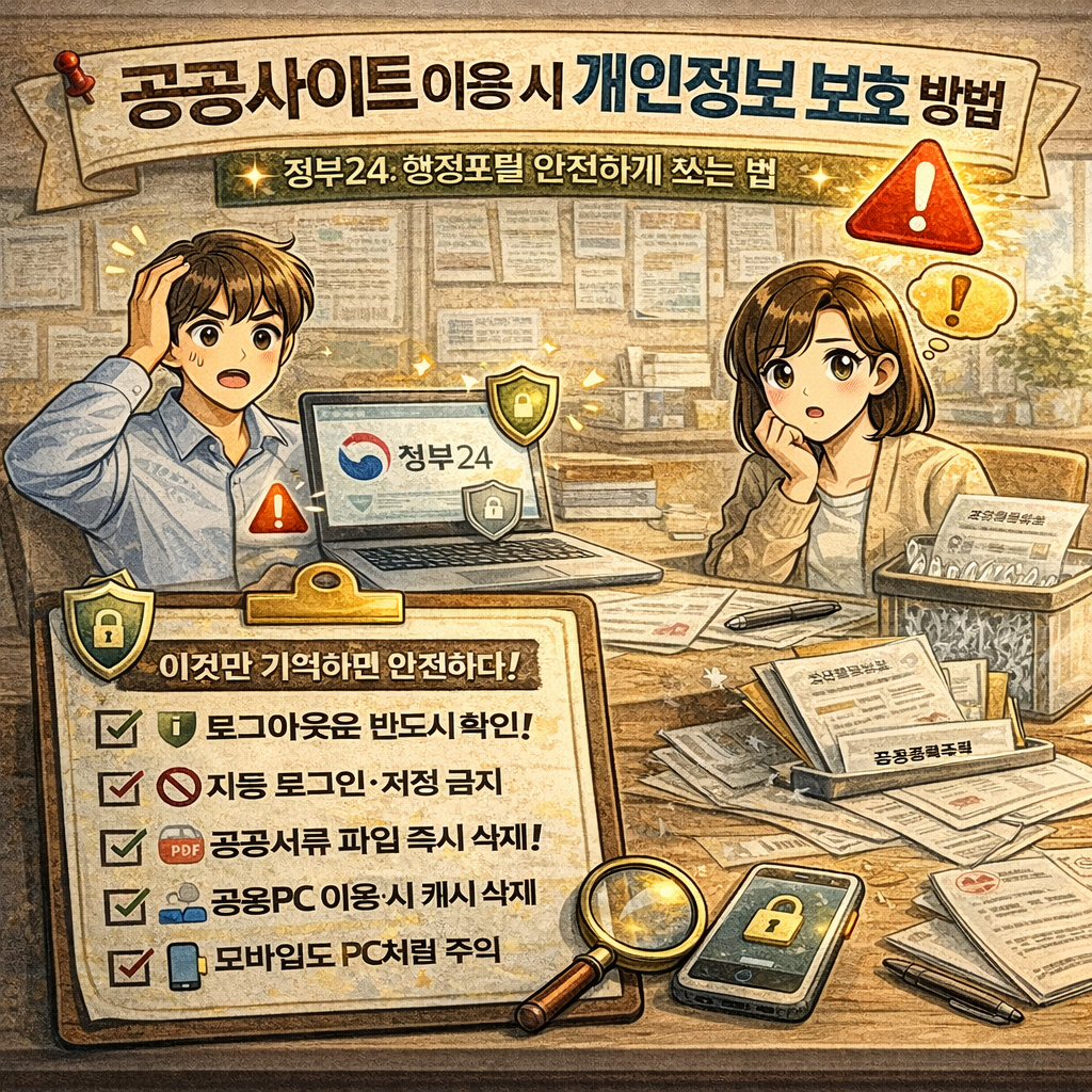 공공사이트 이용 시 개인정보 보호 방법
