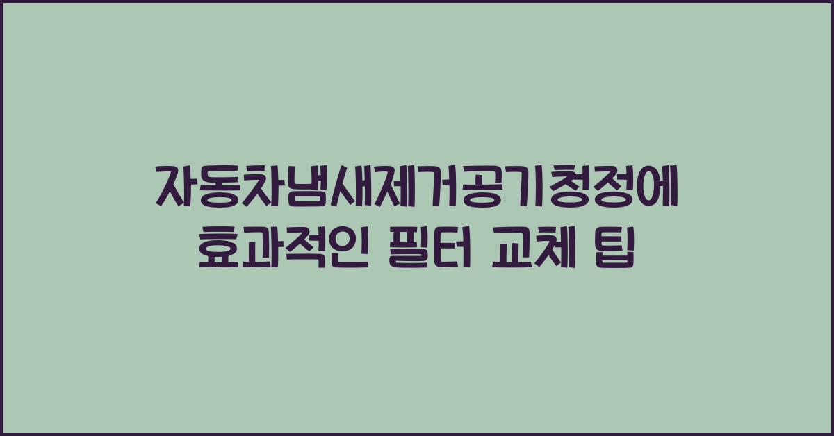 자동차냄새제거공기청정
