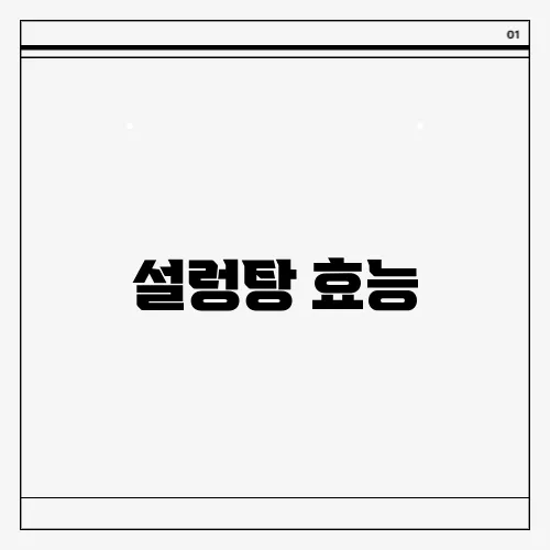 설렁탕 효능