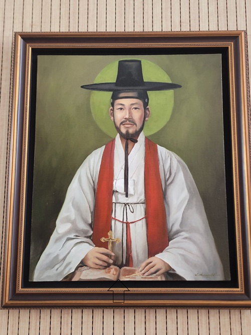 제주 외도 바다의 별 성당(舊 정난주성당)에 있는 성 김대건 안드레아 사제 그림
