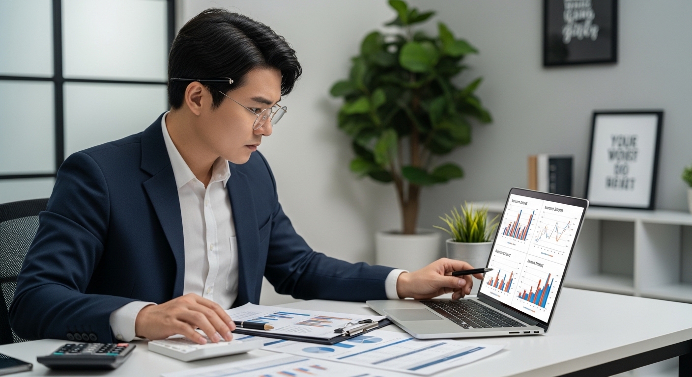 2026 소상공인 정책자금 금리를 비교하는 자영업자 모습