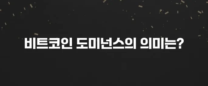 비트코인 도미넌스란? 의미와 투자 전략