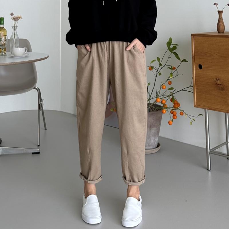 여성 고무줄 배기팬츠 키작녀바지 77사이즈 몸빼 항아리