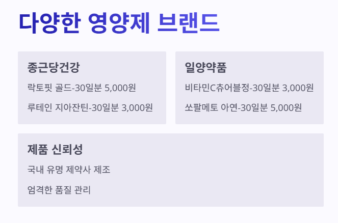 종근당건강, 일양약품 영양제 소개