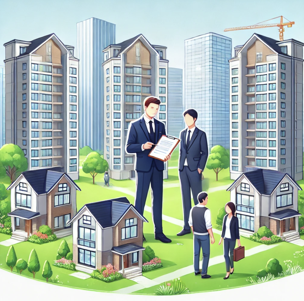 부동산 전문가와 함께 아파트 재산 평가를 진행하는 장면