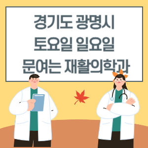 광명시 토요일 일요일 재활의학과 진료 문여는 병원 리스트