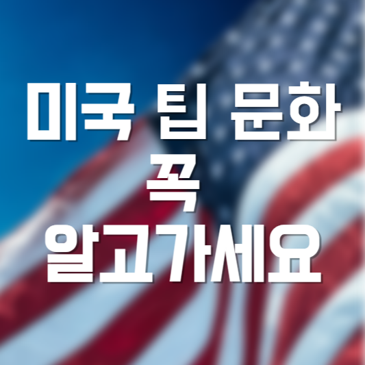 미국 여행 팁 문화 꼭 알고 가세요!