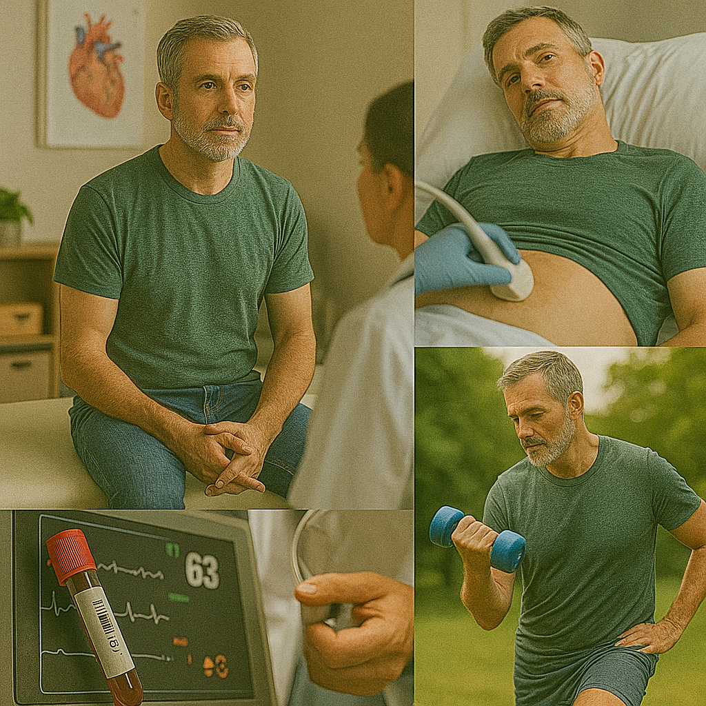 남성 중년 건강검진 체크 (심혈관, 전립선, 간 기능)