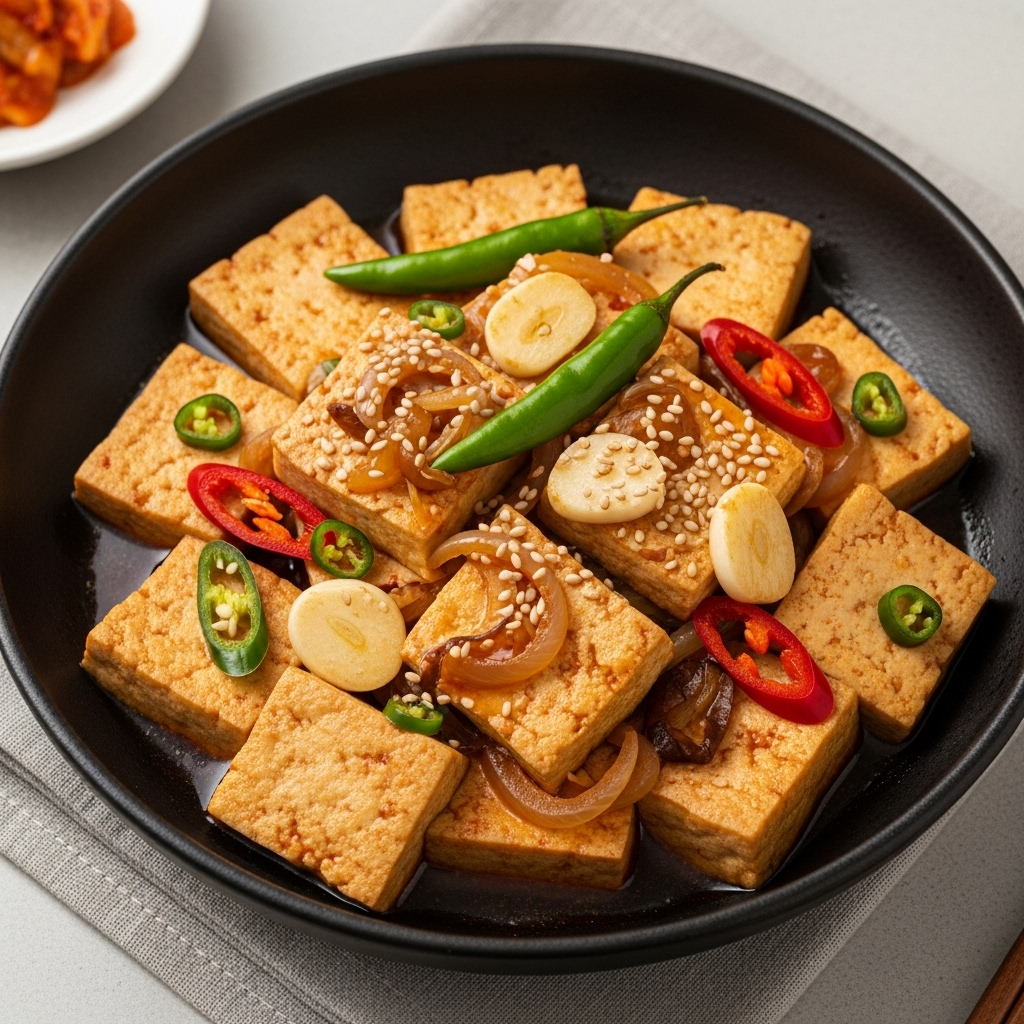 식욕을 돋우는 매콤한 두부조림