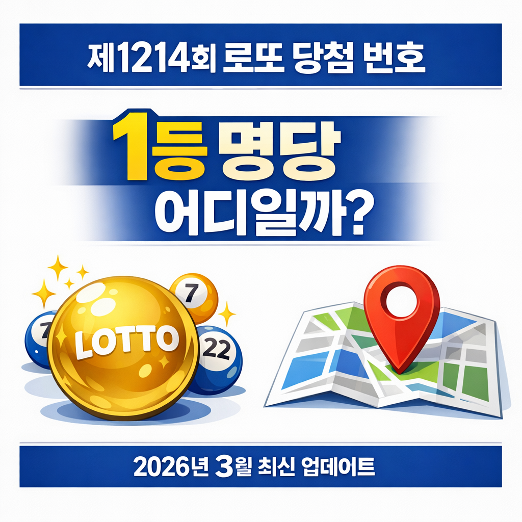 제1213회 로또 당첨 번호, 당첨 지역 판매점 리스트, 전국 로또 명당 리스트