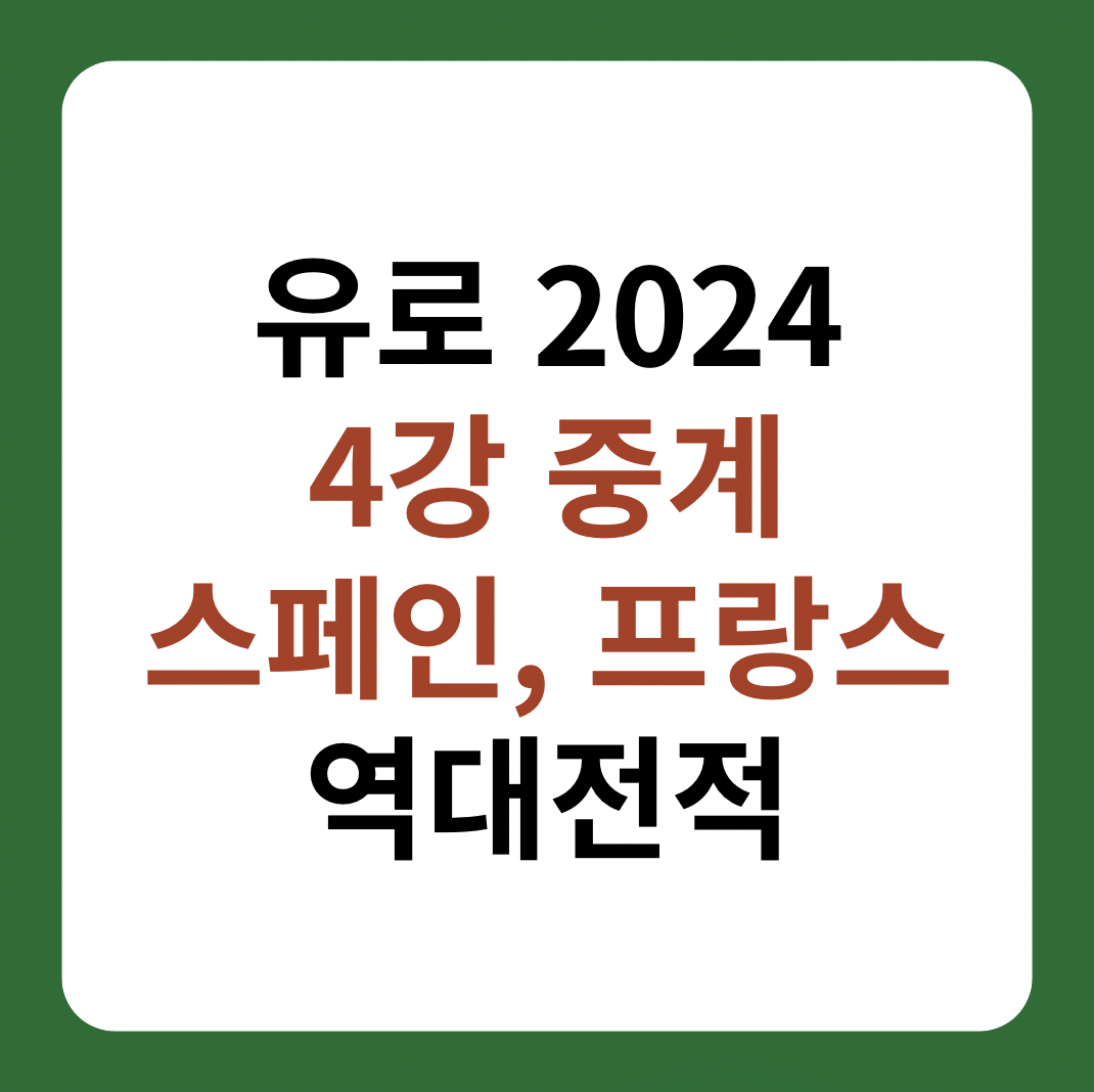 스페인, 프랑스 축구 중계 '유로 2024 4강전' 역대전적 썸네일 이미지