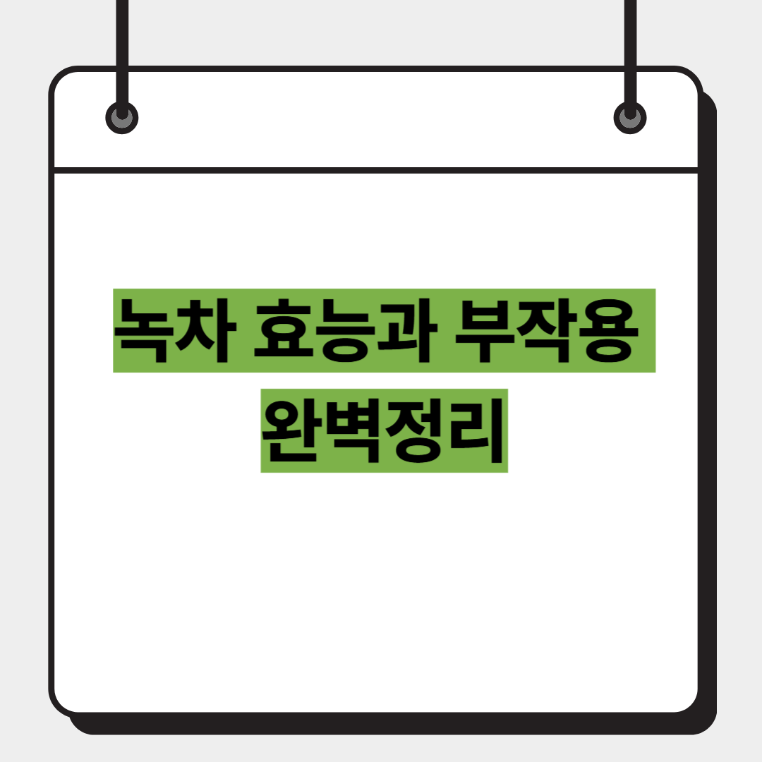 녹차 효능과 부작용 완벽정리