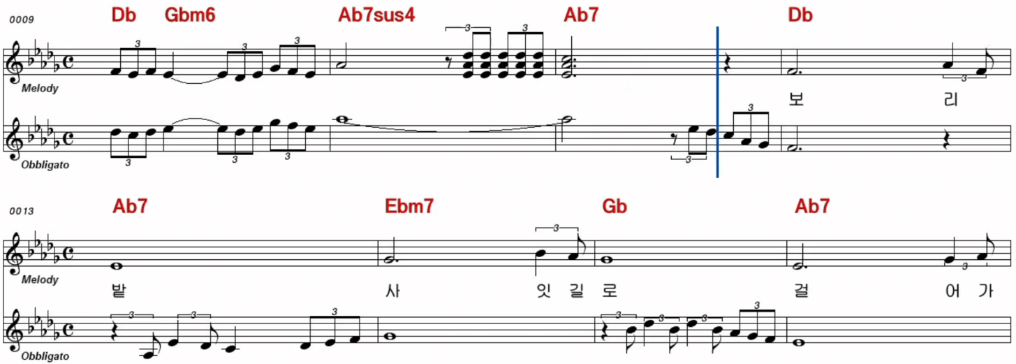 문정선 보리밭 악보