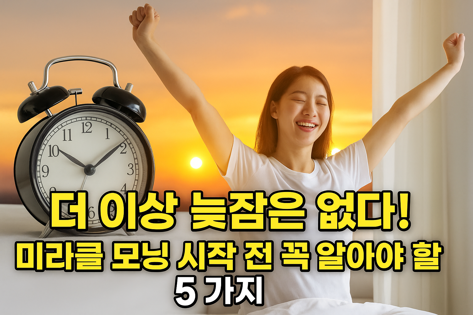 더 이상 늦잠은 없다! 미라클 모닝 시작 전 꼭 알아야 할 5가지