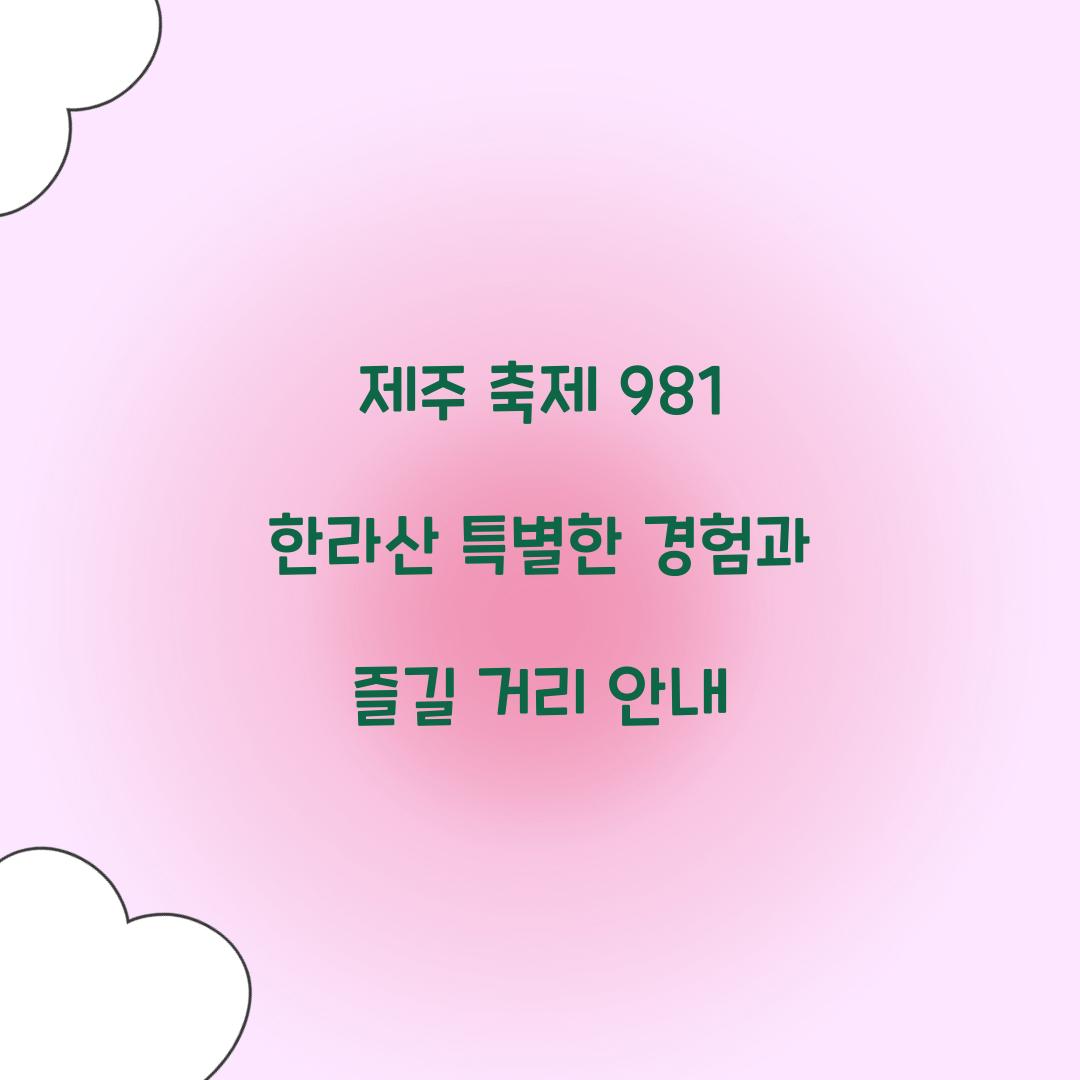 제주 축제 981 한라산