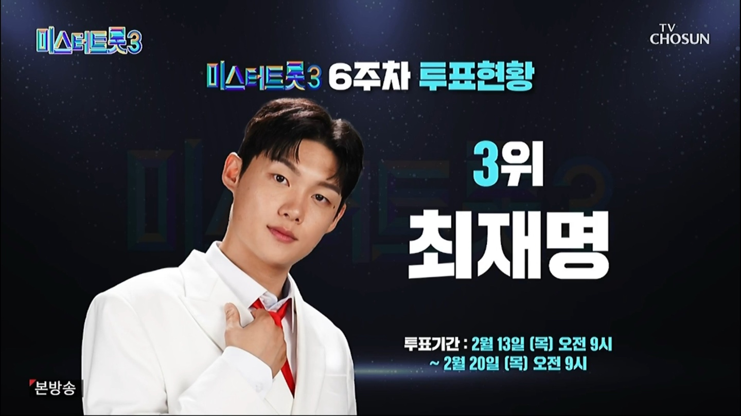 미스터트롯3 6주차 투표 현황