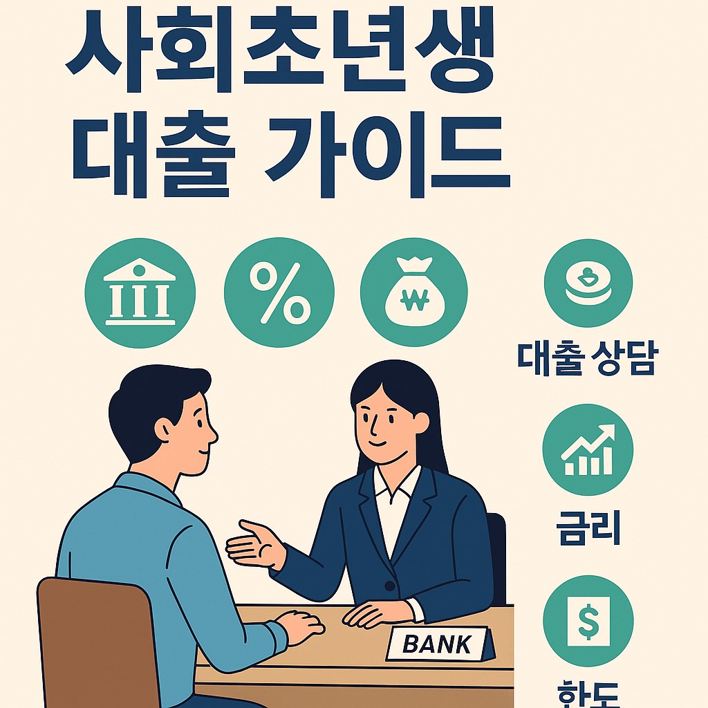 사회초년생 대출 유형 비교 인포그래픽: 시중은행형, 인터넷은행형, 저축은행형 특징
