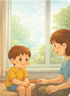 친구가 내 말을 무시당해 속상한 아이 마음