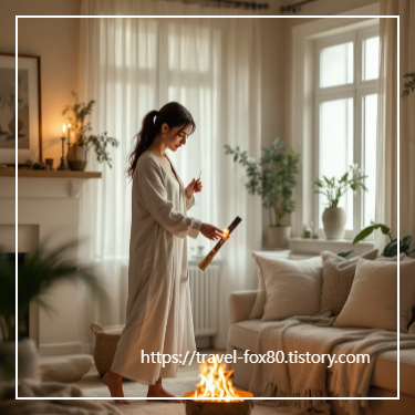 불끄는 여성의 모습