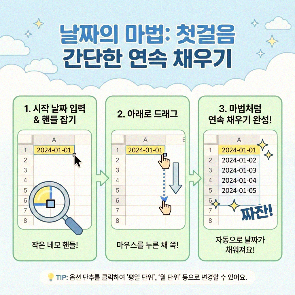 엑셀 날짜 자동 채우기 이렇게 쉽게 한다고요