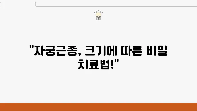 자궁근종 크기별 치료방법 정리