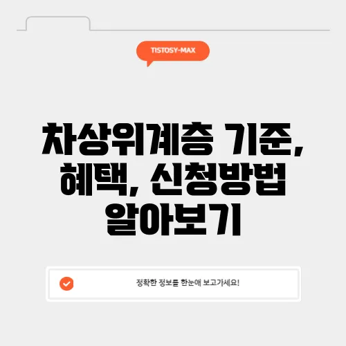 차상위계층 기준, 혜택, 신청방법 알아보기