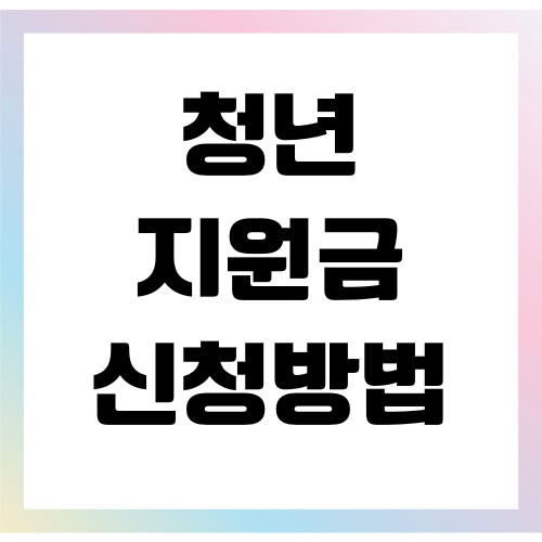 청년 지원금 신청하기