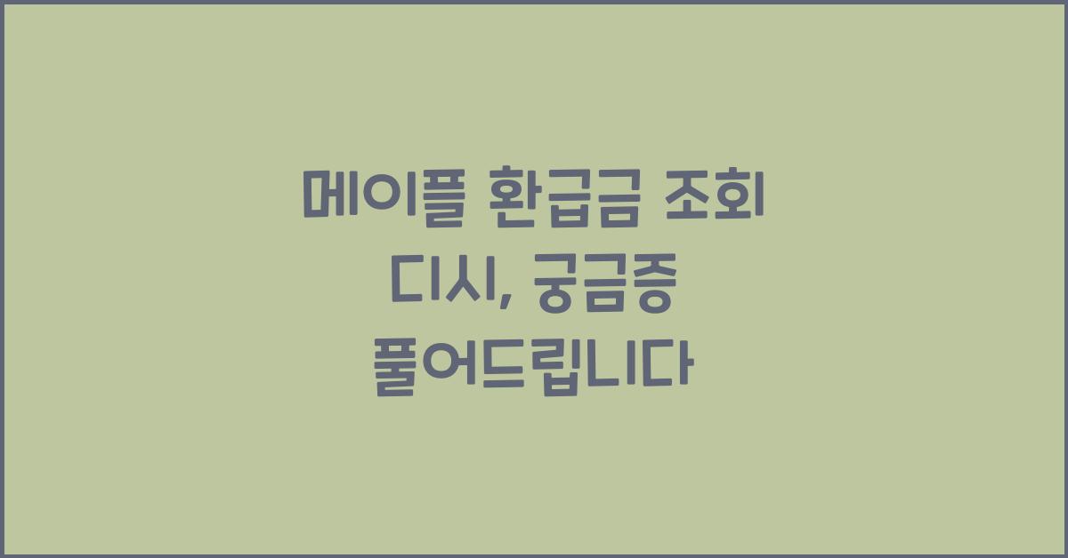 메이플 환급금 조회 디시