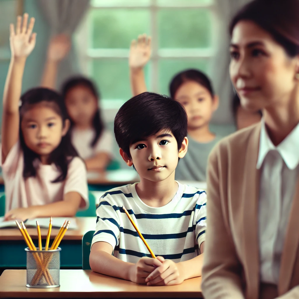 질문하지 않는 아이 이미지