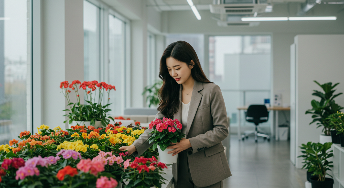 사무실 파티션 화분