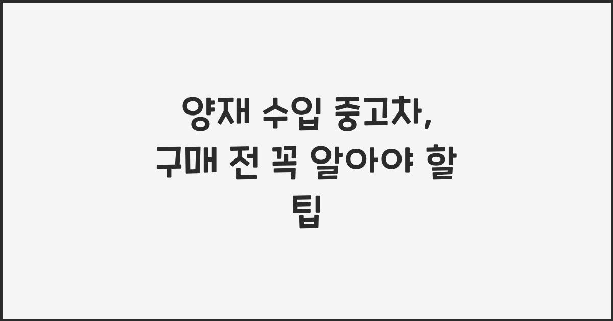 양재 수입 중고차