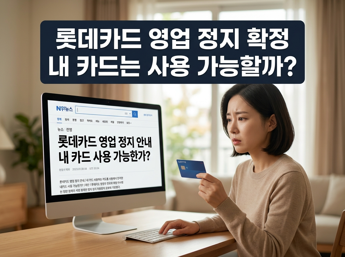 롯데카드 영업정지 내 카드 이용 방법