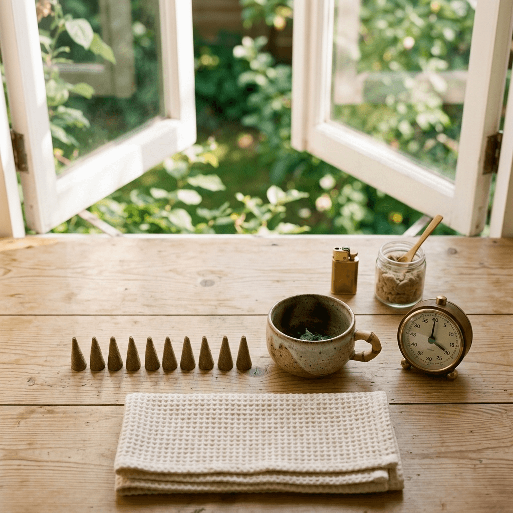 셀프 쑥뜸 가정용 뜸기구와 쑥봉 이미지