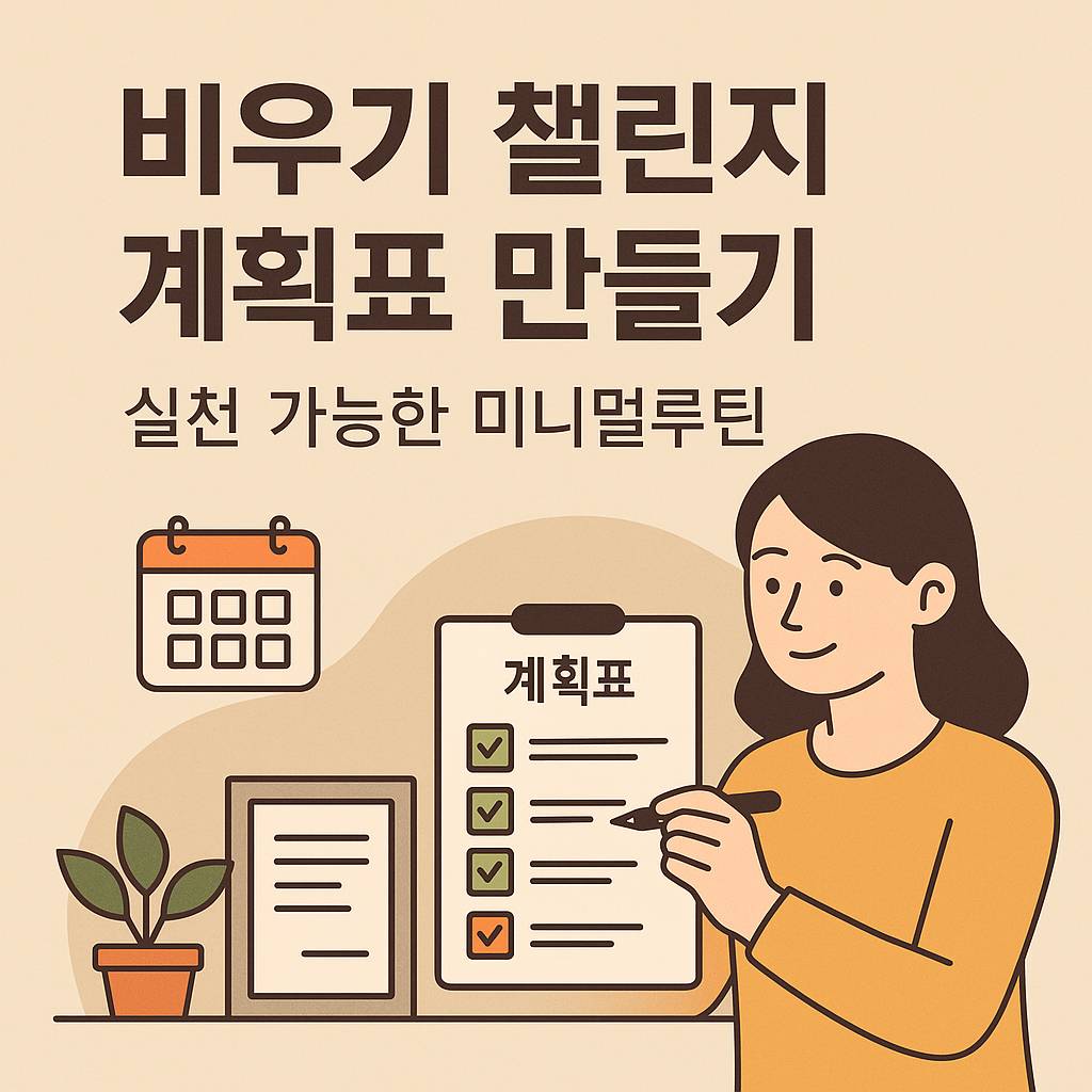비우기 챌린지 계획표 만들기｜실천 가능한 미니멀루틴