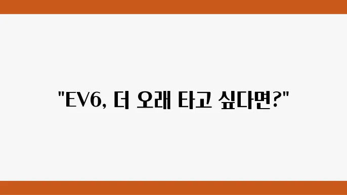 EV6 수명 늘리기: 개인적으로 추천하는 충전기 구비 팁