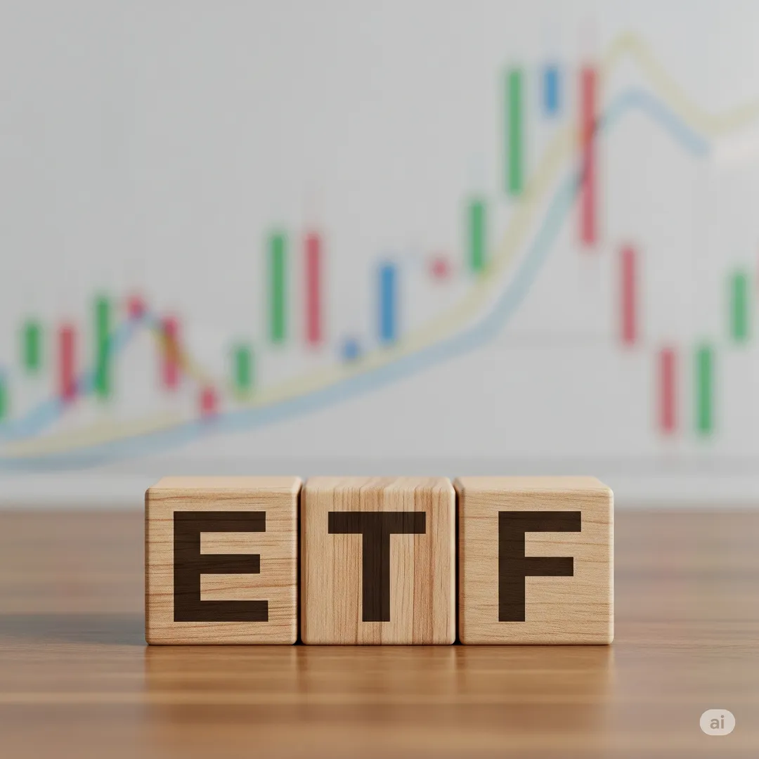 ETF 글자가 적힌 나무 블록 쌓기