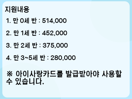 2023 영유아보육료 지원내용