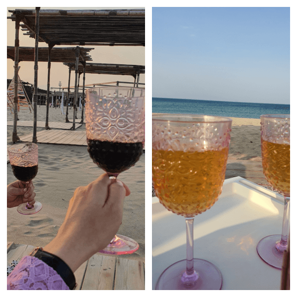 서피비치에서 마신 커피와 음료